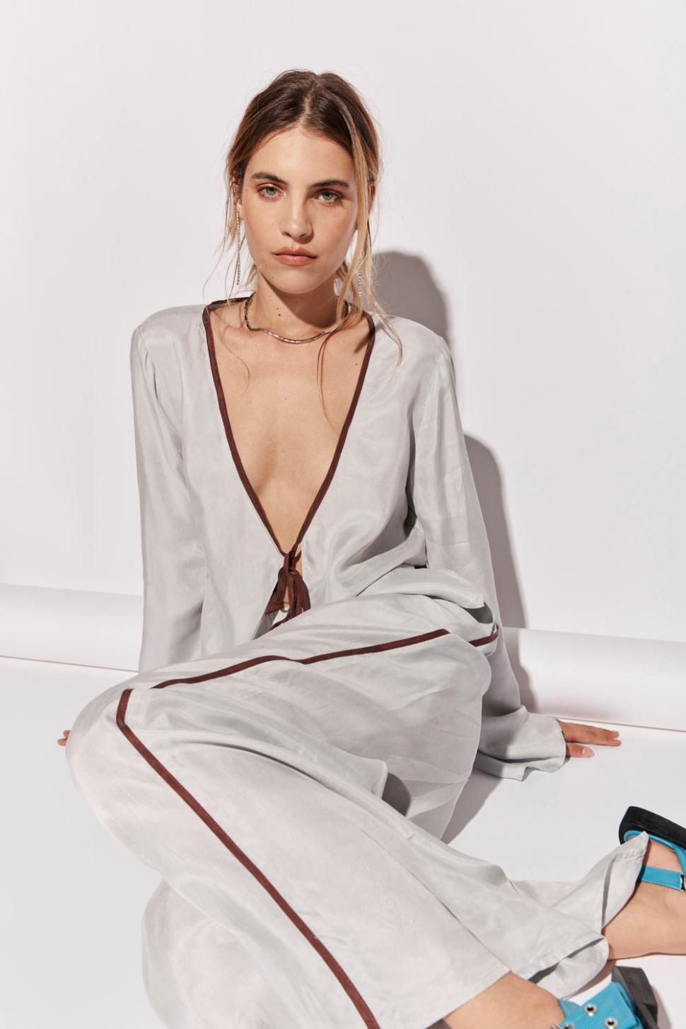 VRG GRL Sets | Women Moonscapes Top Powder Blue