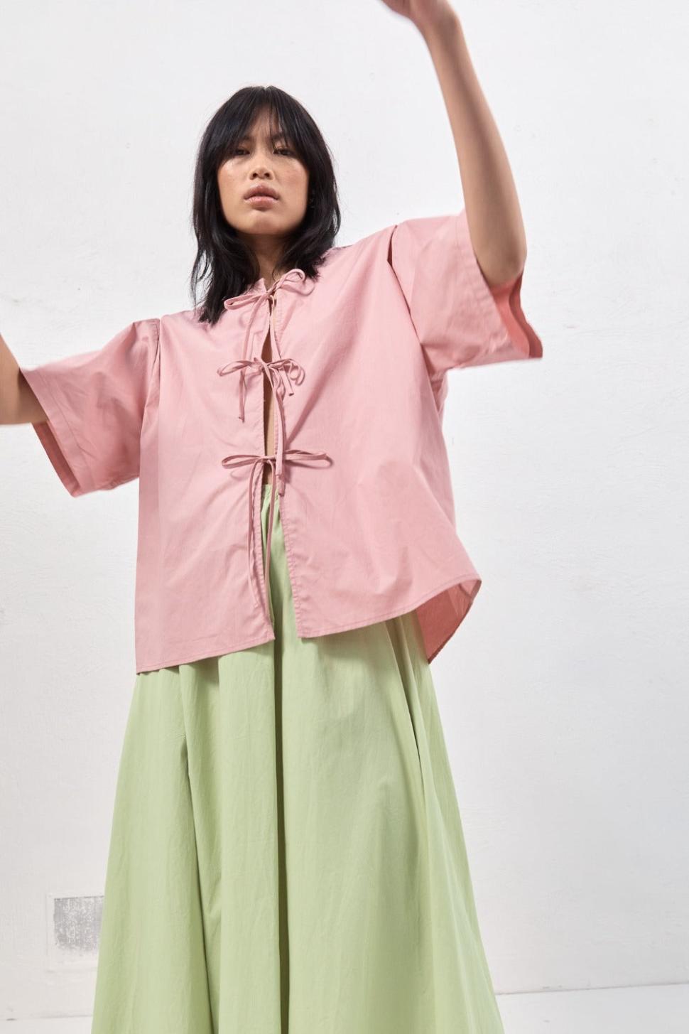 VRG GRL Sets | Women Naomi Smock Top Rose