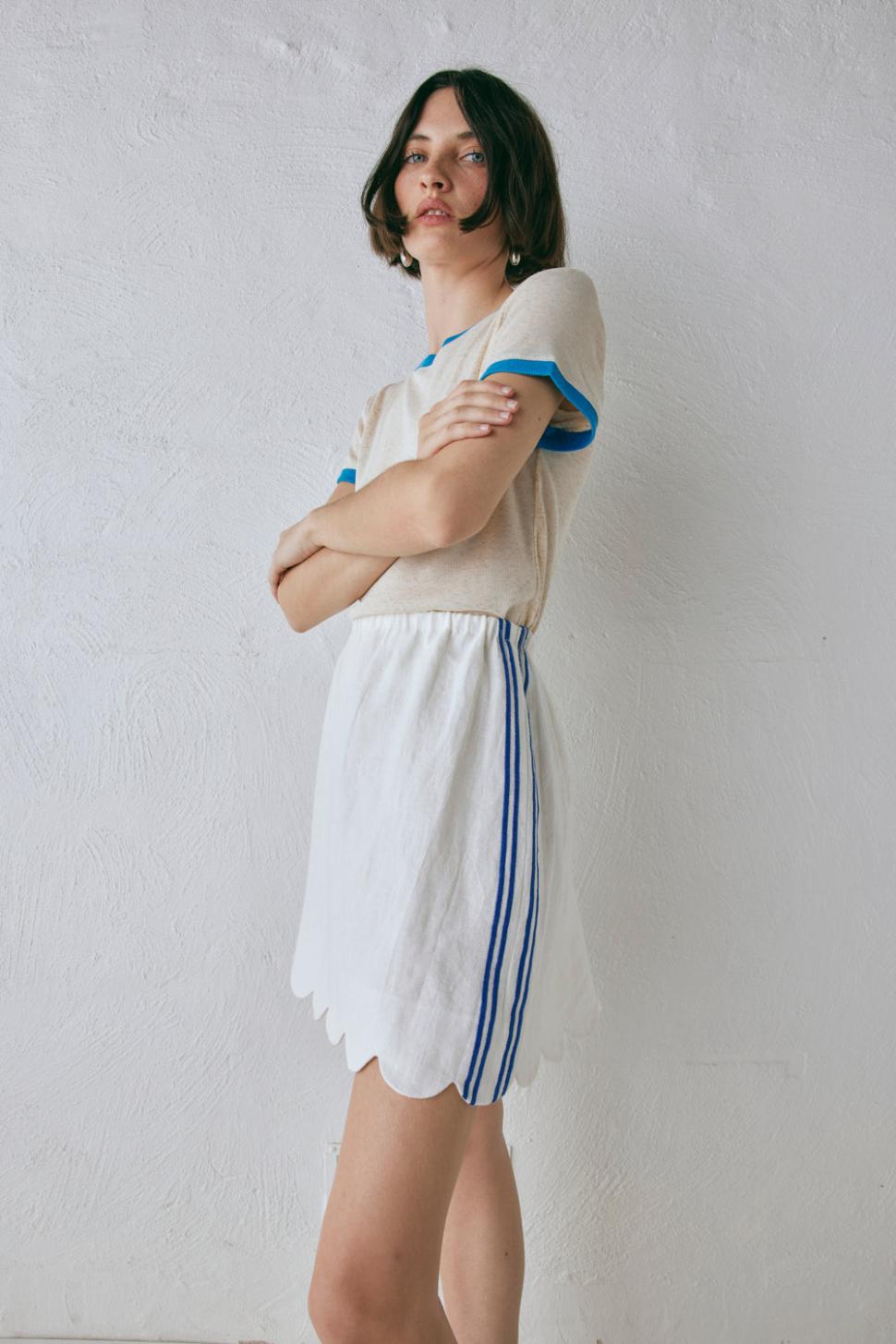 VRG GRL Sets | Women Nature Of Art Linen Mini Skirt Vienna