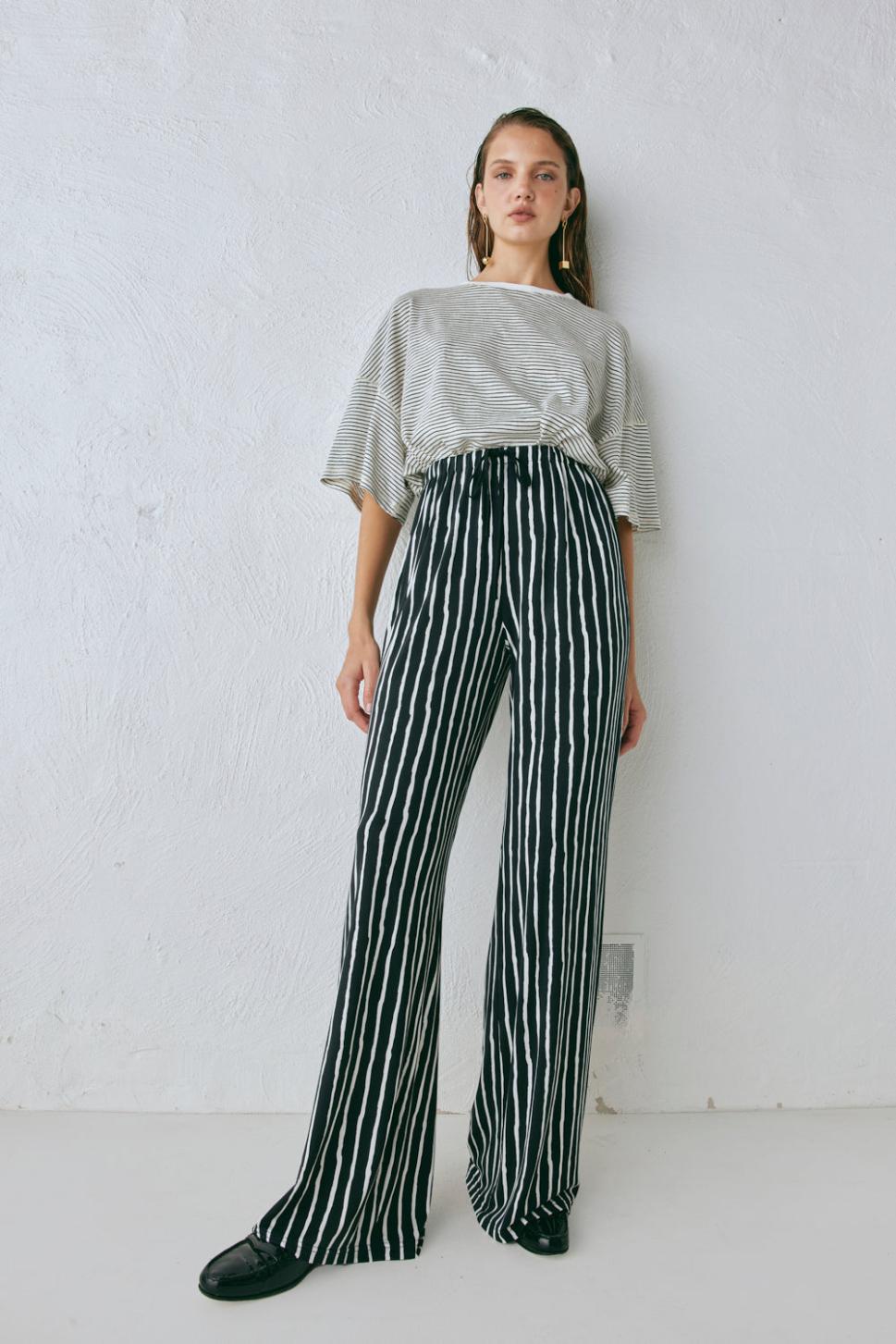 VRG GRL Sets | Women Rieti Pants Black Stripe