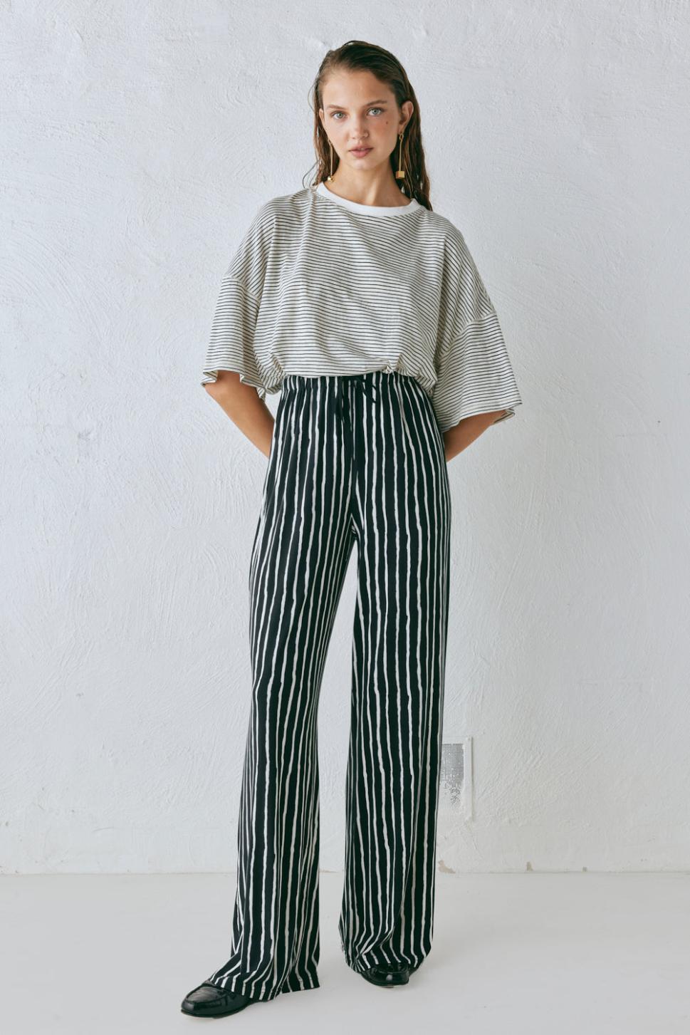 VRG GRL Sets | Women Rieti Pants Black Stripe