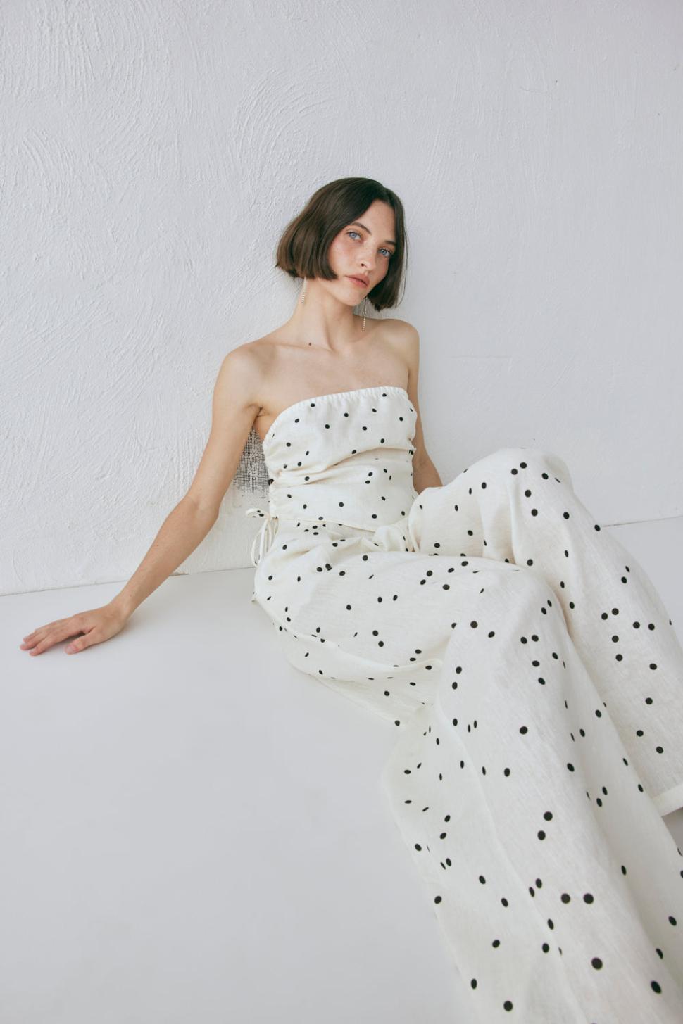 VRG GRL Sets | Women Skye Linen Pants Dot