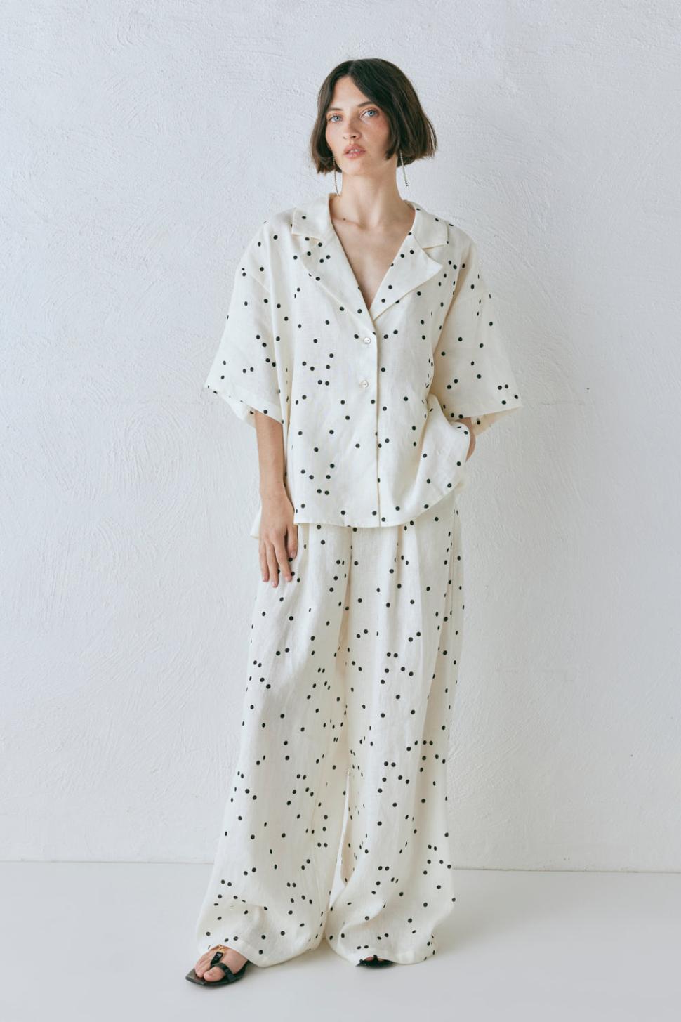 VRG GRL Sets | Women Skye Linen Pants Dot