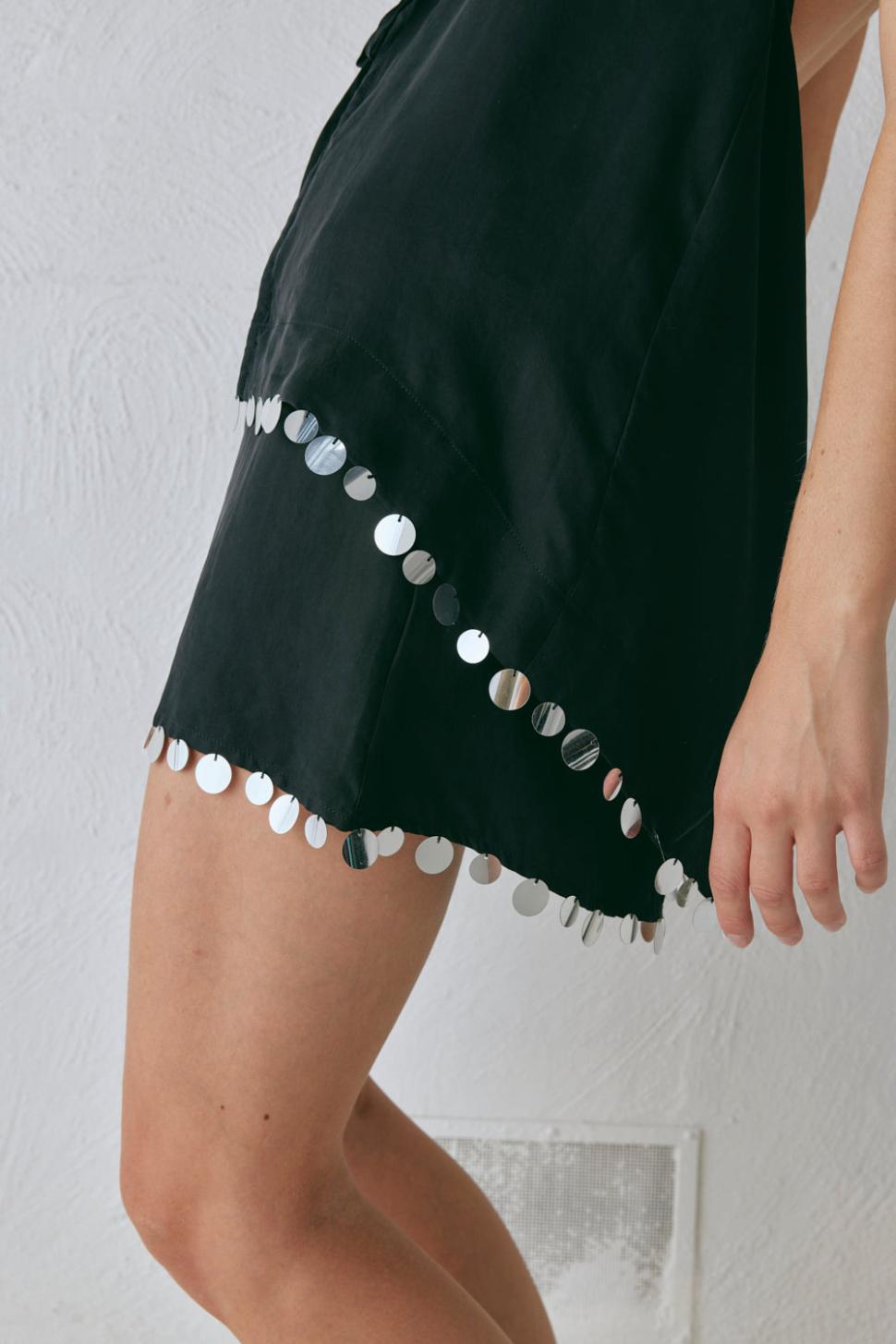 VRG GRL Sets | Women Spritz Mini Skirt Black