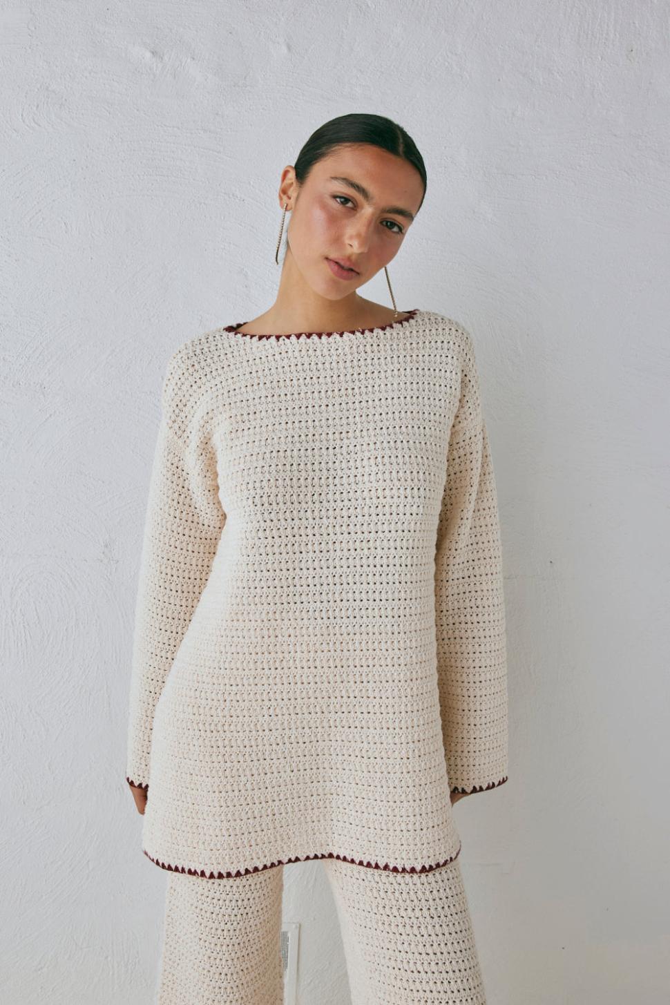 VRG GRL Sets | Women Stella Knit Tunic Cream