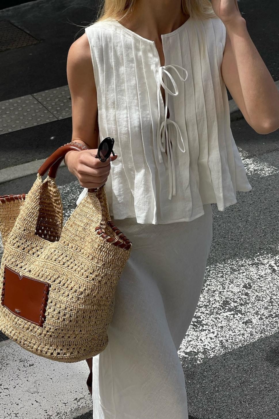 VRG GRL Sets | Women Valeria Linen Top White