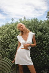 VRG GRL Sets | Women Vintage Lover Bias Cut Mini Skirt White