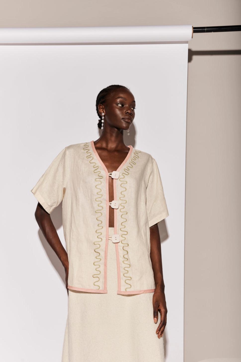 VRG GRL Shirts | Women Cultivate Linen Shirt Swirl