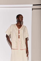 VRG GRL Shirts | Women Cultivate Linen Shirt Swirl