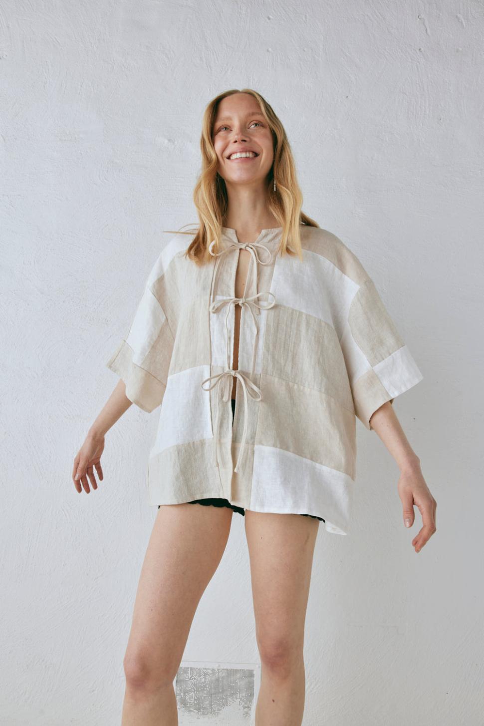 VRG GRL Shirts | Women Naomi Linen Smock Top Natural