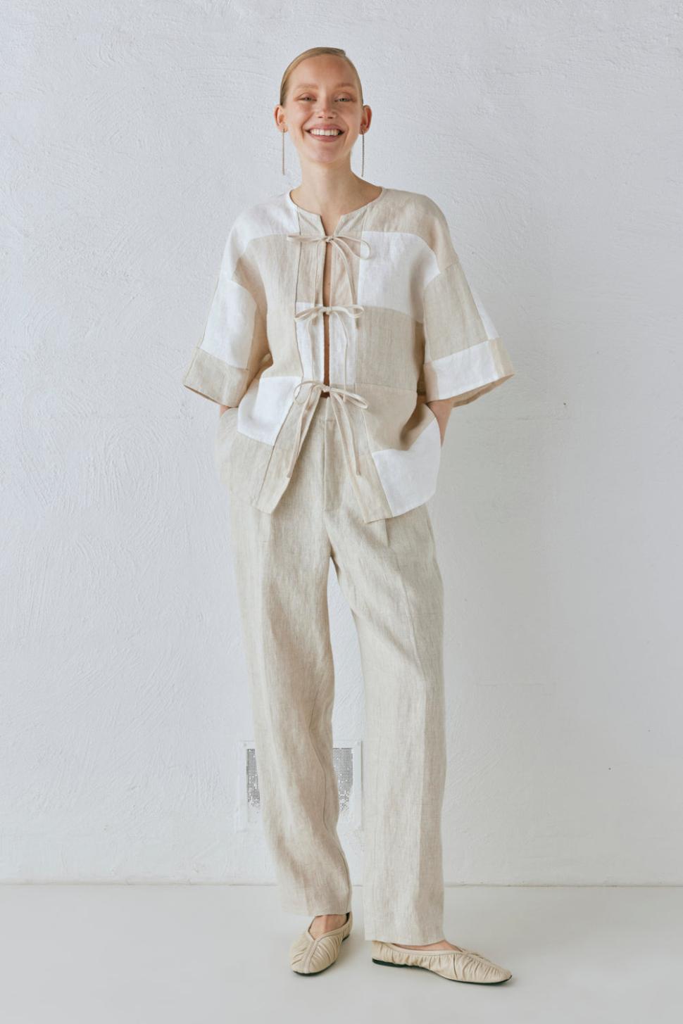 VRG GRL Shirts | Women Naomi Linen Smock Top Natural