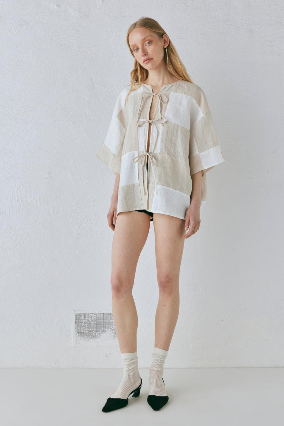 VRG GRL Shirts | Women Naomi Linen Smock Top Natural