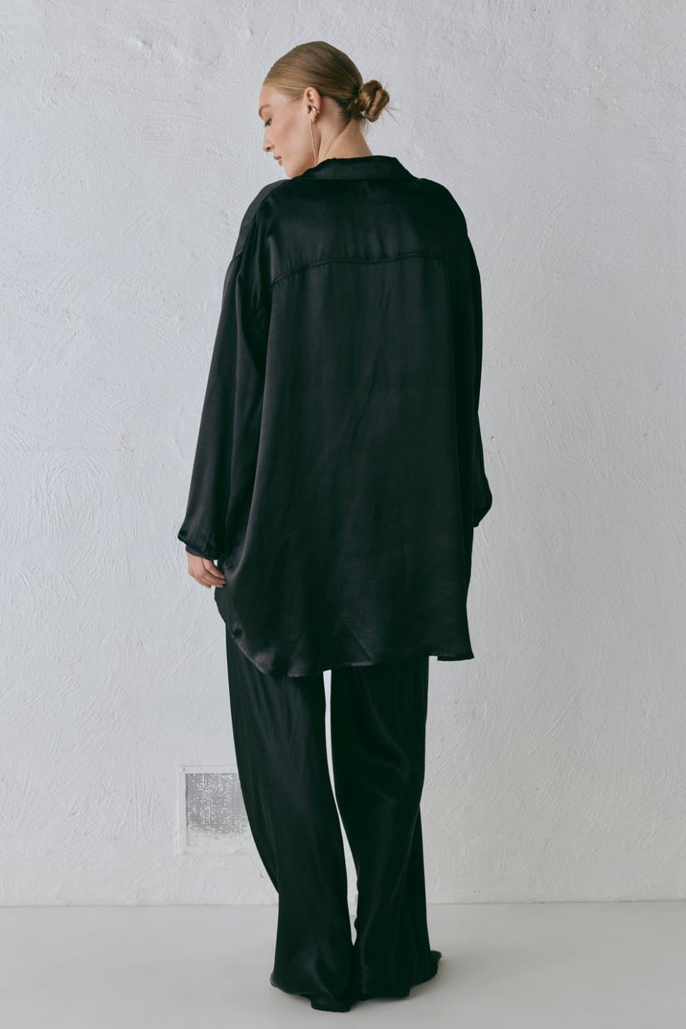 VRG GRL Shirts | Women Rae Satin Top Black