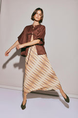 VRG GRL Short Sleeve | Women Naomi Linen Smock Top Umber