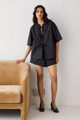 VRG GRL Short Sleeve | Women Naomi Smock Top Black