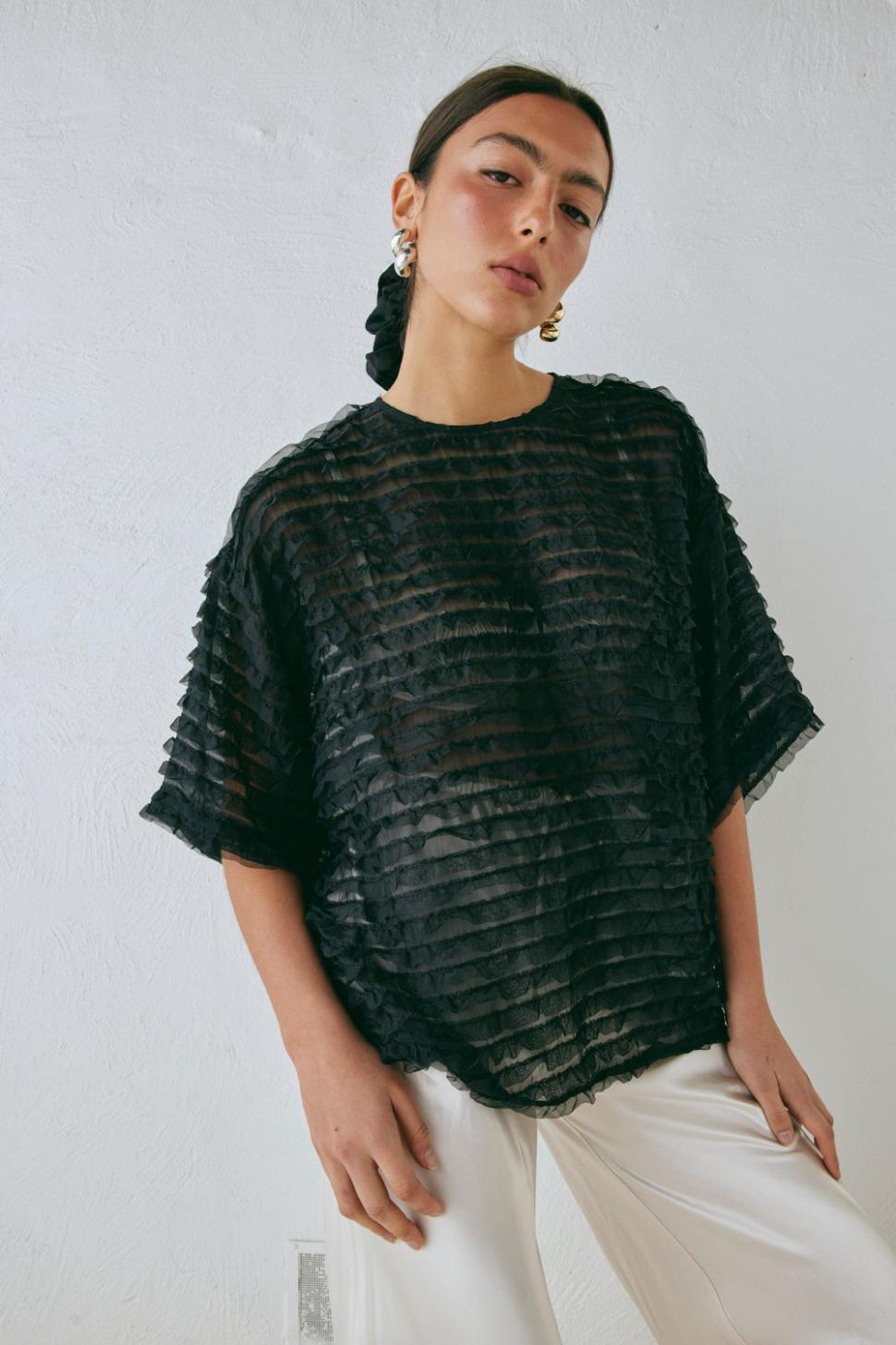 VRG GRL Short Sleeve | Women Reya Top Black