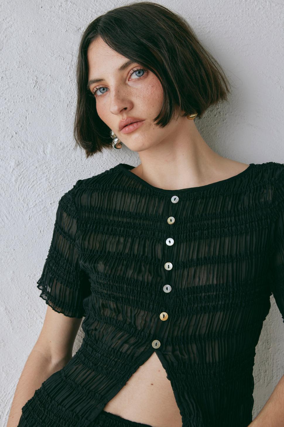 VRG GRL Short Sleeve | Women Sofia Top Black