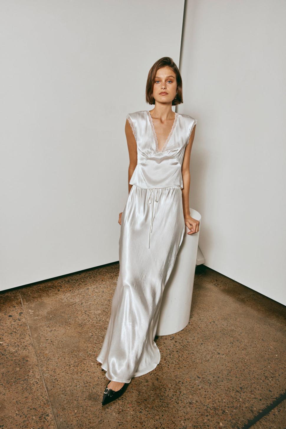 VRG GRL Short Sleeve | Women Vintage Lover Tie Back Top White