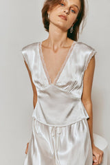 VRG GRL Short Sleeve | Women Vintage Lover Tie Back Top White