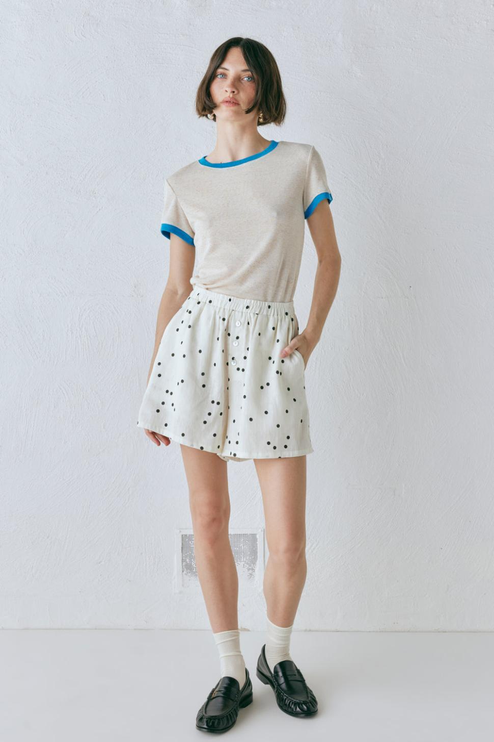 VRG GRL Shorts | Women Eliza Linen Shorts Dot