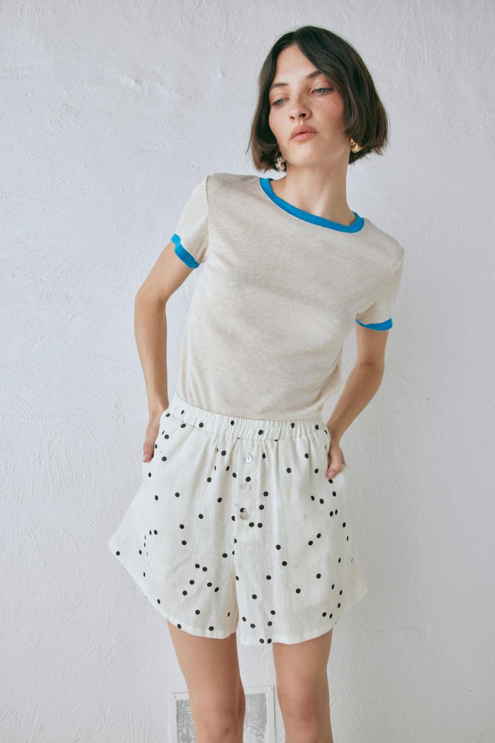 VRG GRL Shorts | Women Eliza Linen Shorts Dot