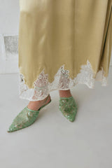 VRG GRL Skirts | Women Aisla Satin Midi Skirt Sage