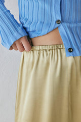 VRG GRL Skirts | Women Aisla Satin Midi Skirt Sage