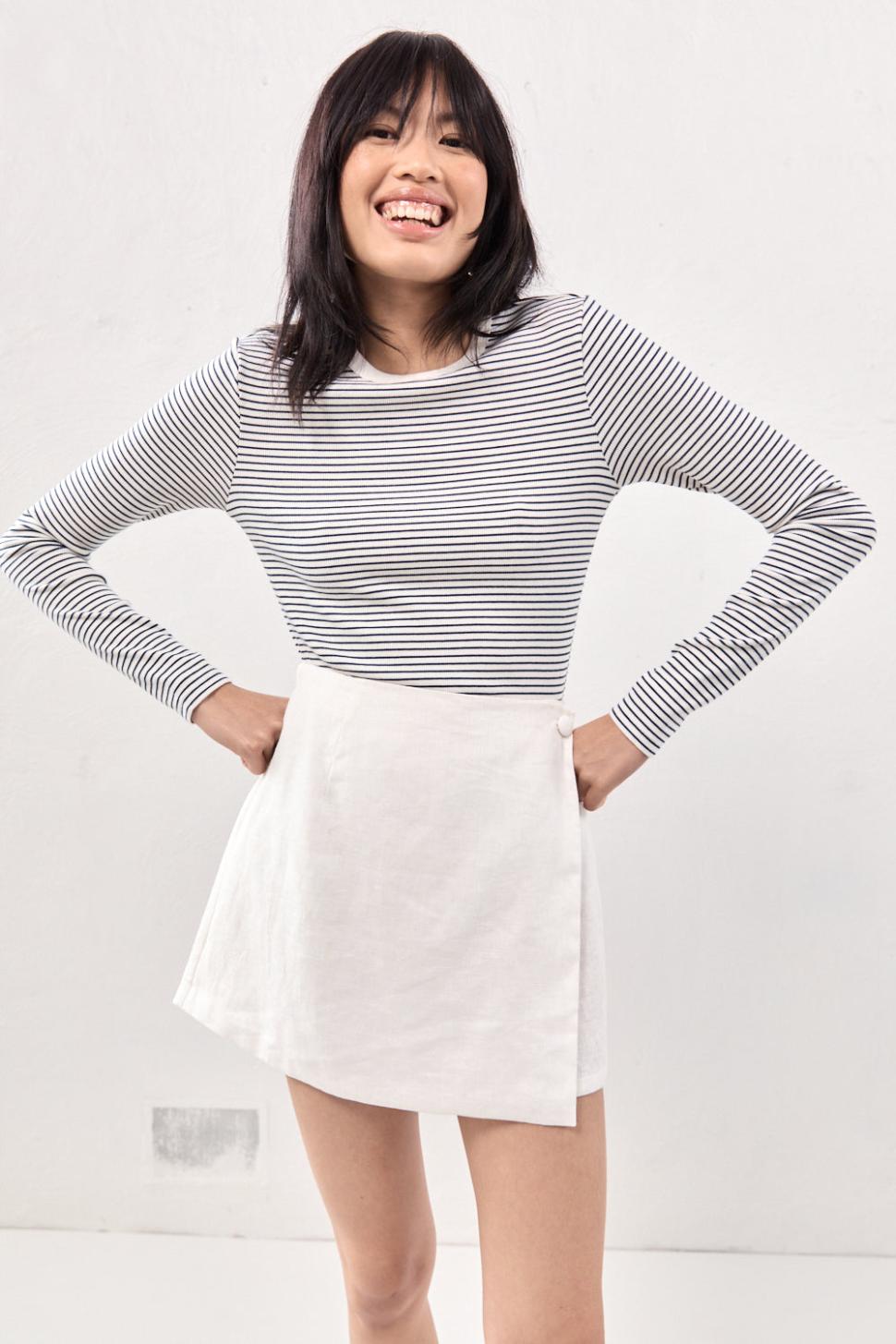 VRG GRL Skirts | Women Jardin Linen Mini Skort White