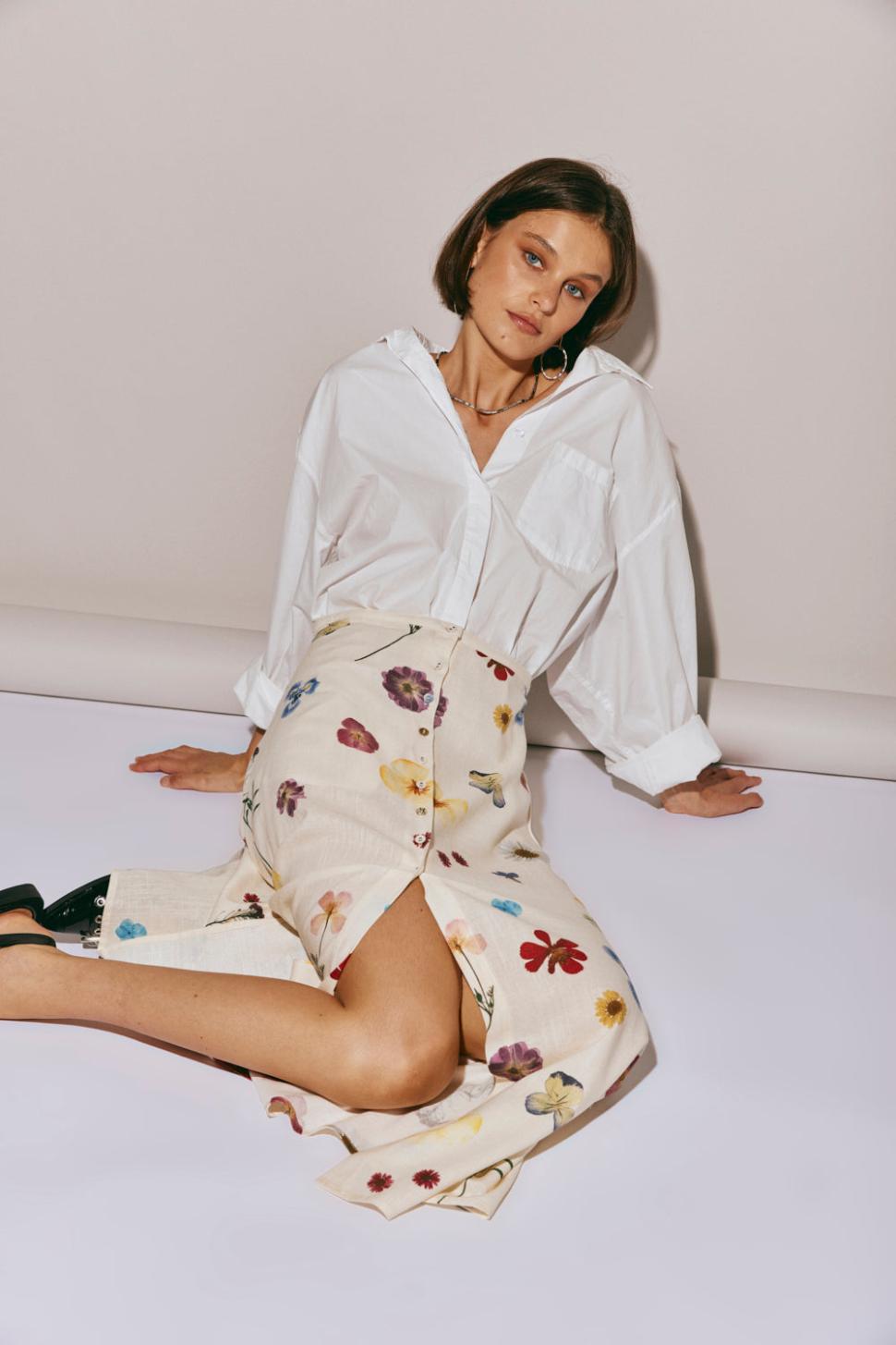 VRG GRL Skirts | Women Love Language Midi Skirt Floral