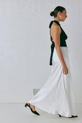 VRG GRL Skirts | Women Lyla Satin Maxi Skirt White