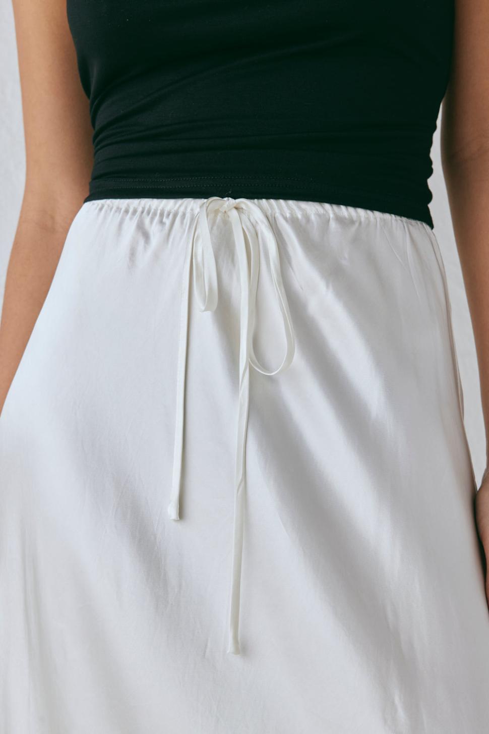 VRG GRL Skirts | Women Lyla Satin Maxi Skirt White