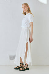 VRG GRL Skirts | Women Mabel Linen Midi Skirt White
