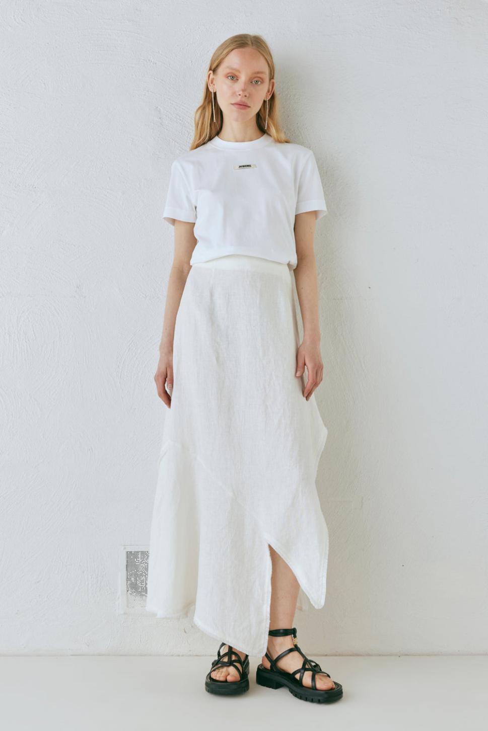 VRG GRL Skirts | Women Mabel Linen Midi Skirt White