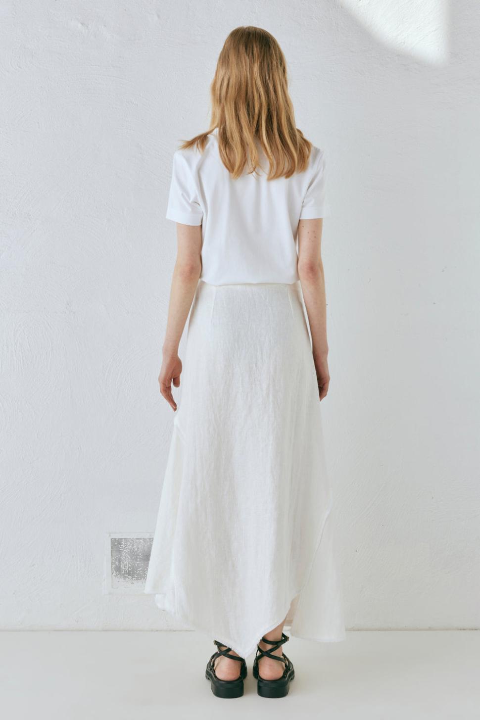 VRG GRL Skirts | Women Mabel Linen Midi Skirt White