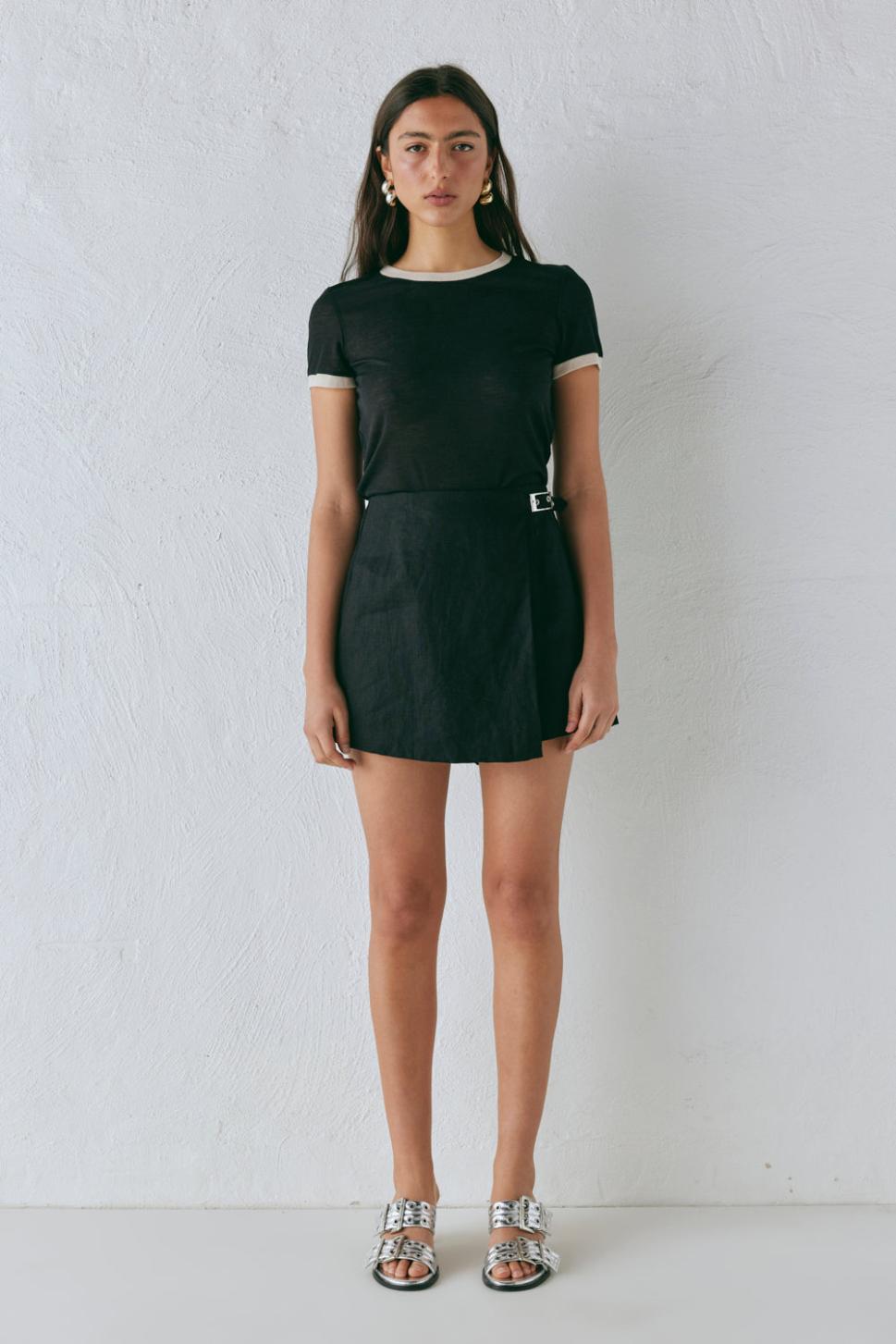 VRG GRL Skirts | Women Matteo Linen Skort Black