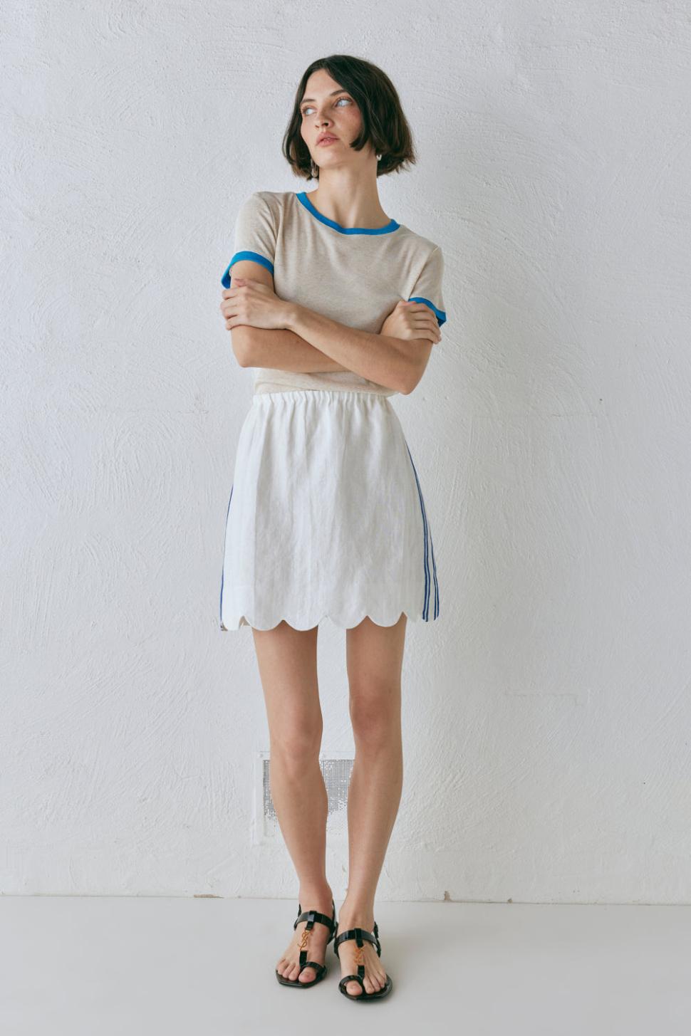 VRG GRL Skirts | Women Nature Of Art Linen Mini Skirt Vienna