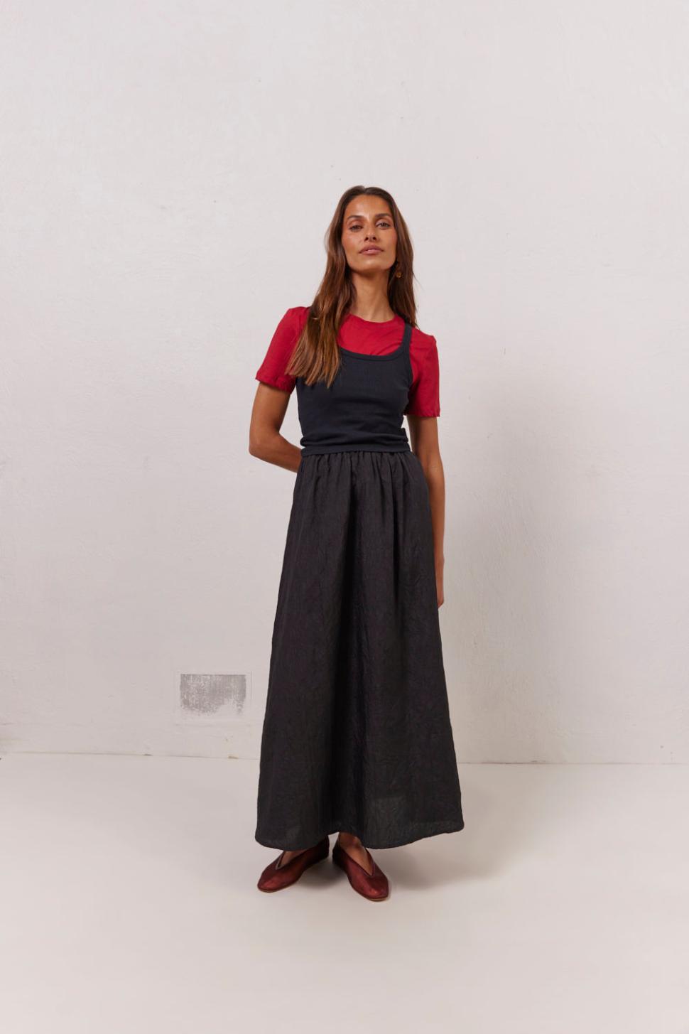 VRG GRL Skirts | Women Solara Midi Skirt Black