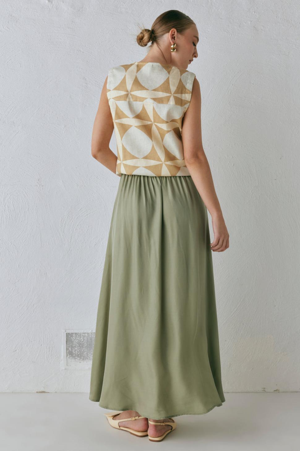 VRG GRL Skirts | Women Solara Midi Skirt Sage
