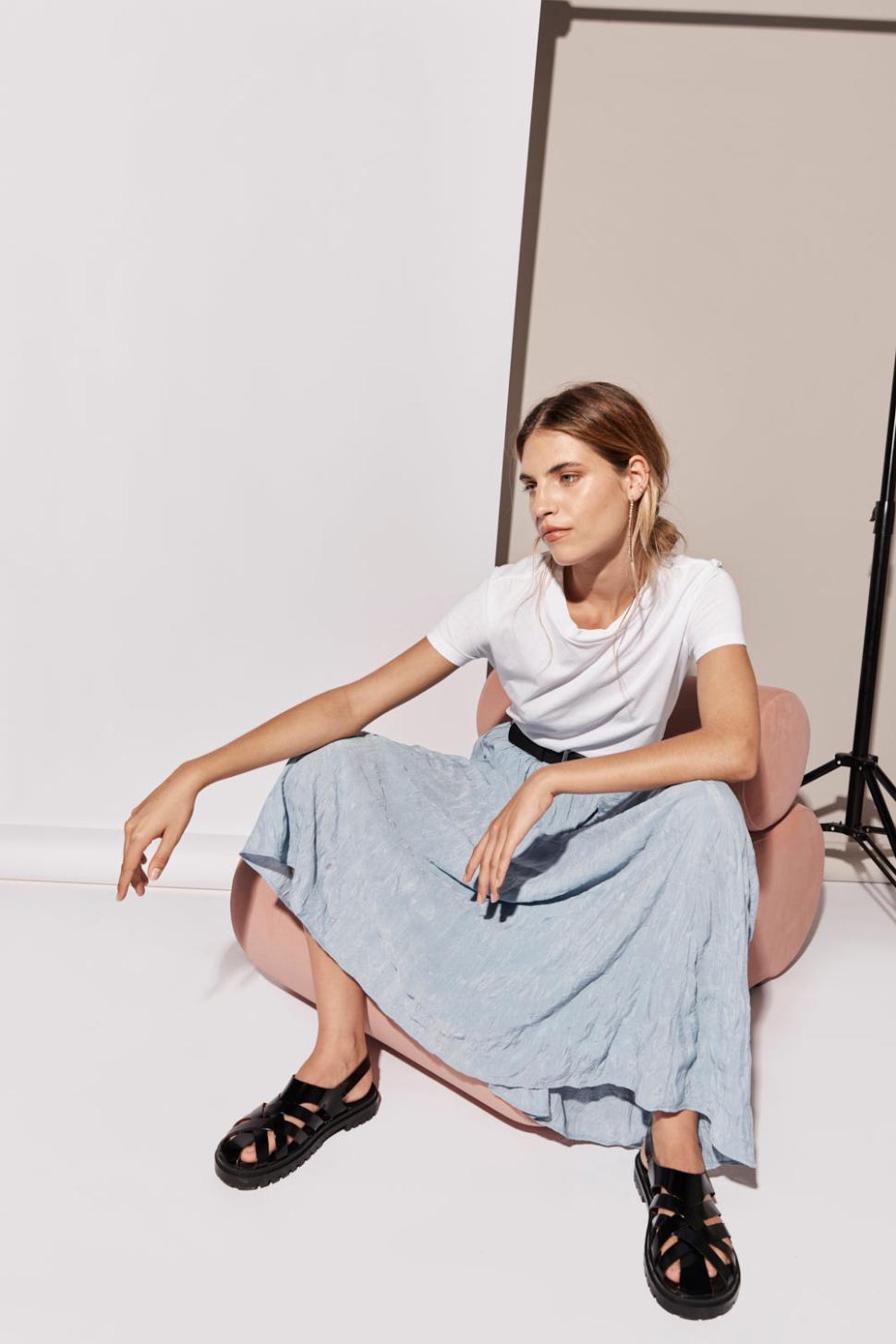 VRG GRL Skirts | Women Solara Midi Skirt Sky