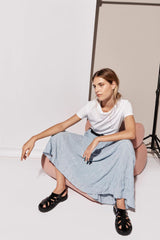 VRG GRL Skirts | Women Solara Midi Skirt Sky