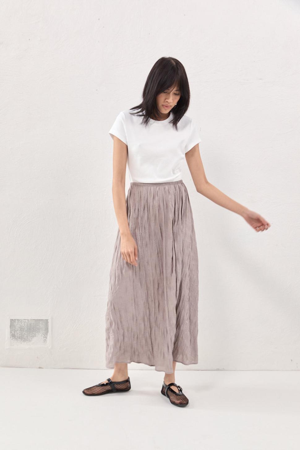 VRG GRL Skirts | Women Solara Midi Skirt Smoke