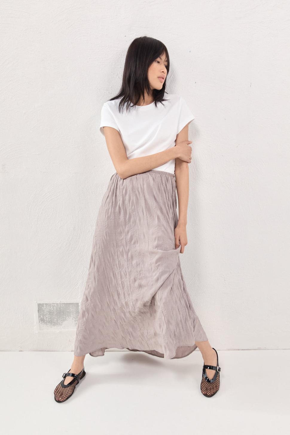 VRG GRL Skirts | Women Solara Midi Skirt Smoke