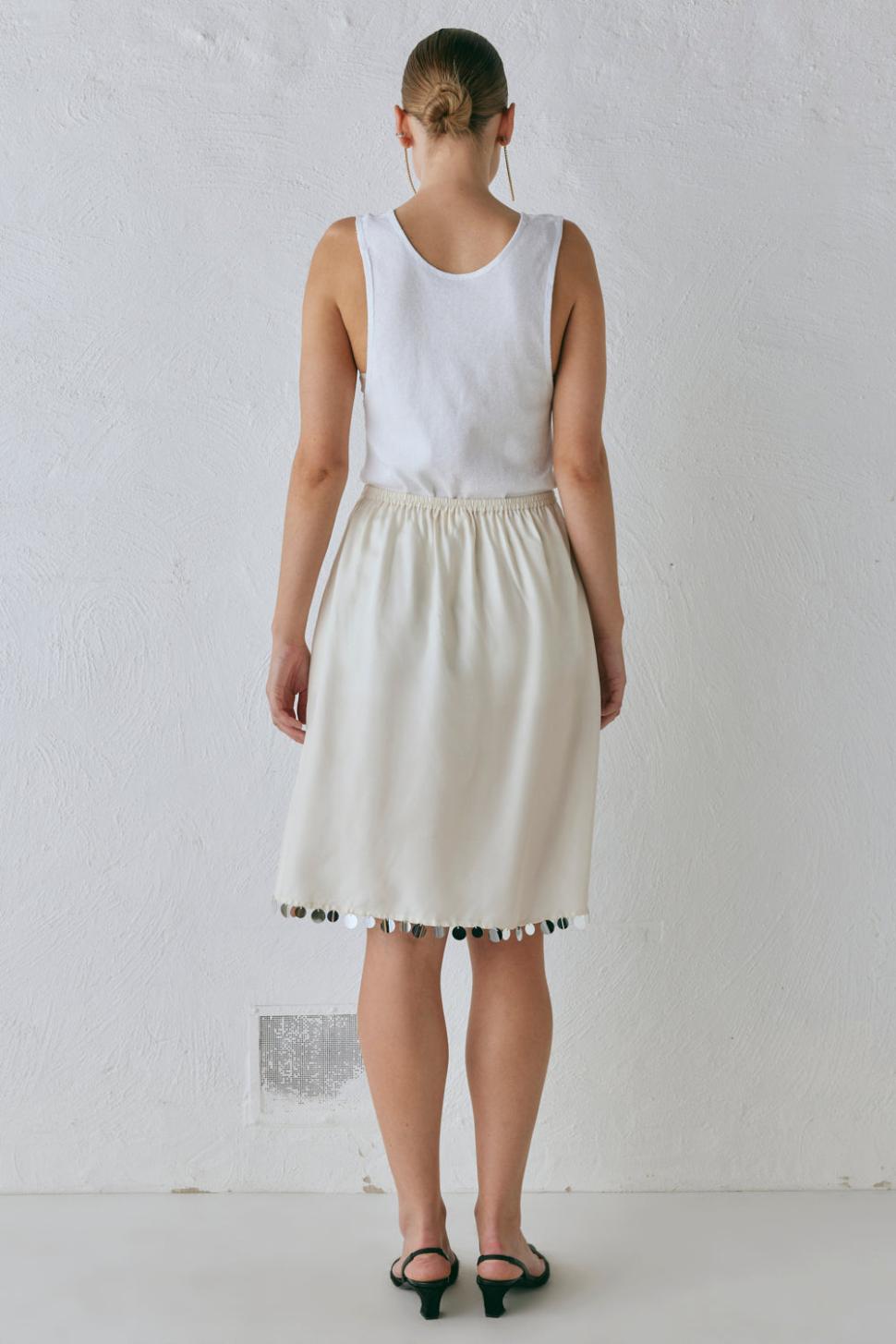 VRG GRL Skirts | Women Spritz Midi Skirt Cream