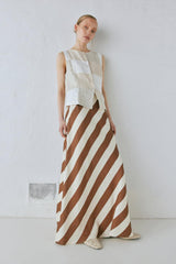 VRG GRL Skirts | Women Sun Linen Maxi Skirt Stripe