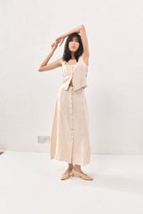 VRG GRL Skirts | Women Thames Linen Midi Skirt Natural