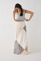 VRG GRL Skirts | Women Valencia Bias Cut Linen Maxi Skirt Charcoal