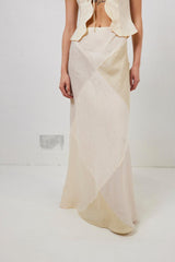 VRG GRL Skirts | Women Valencia Bias Cut Linen Maxi Skirt Cream