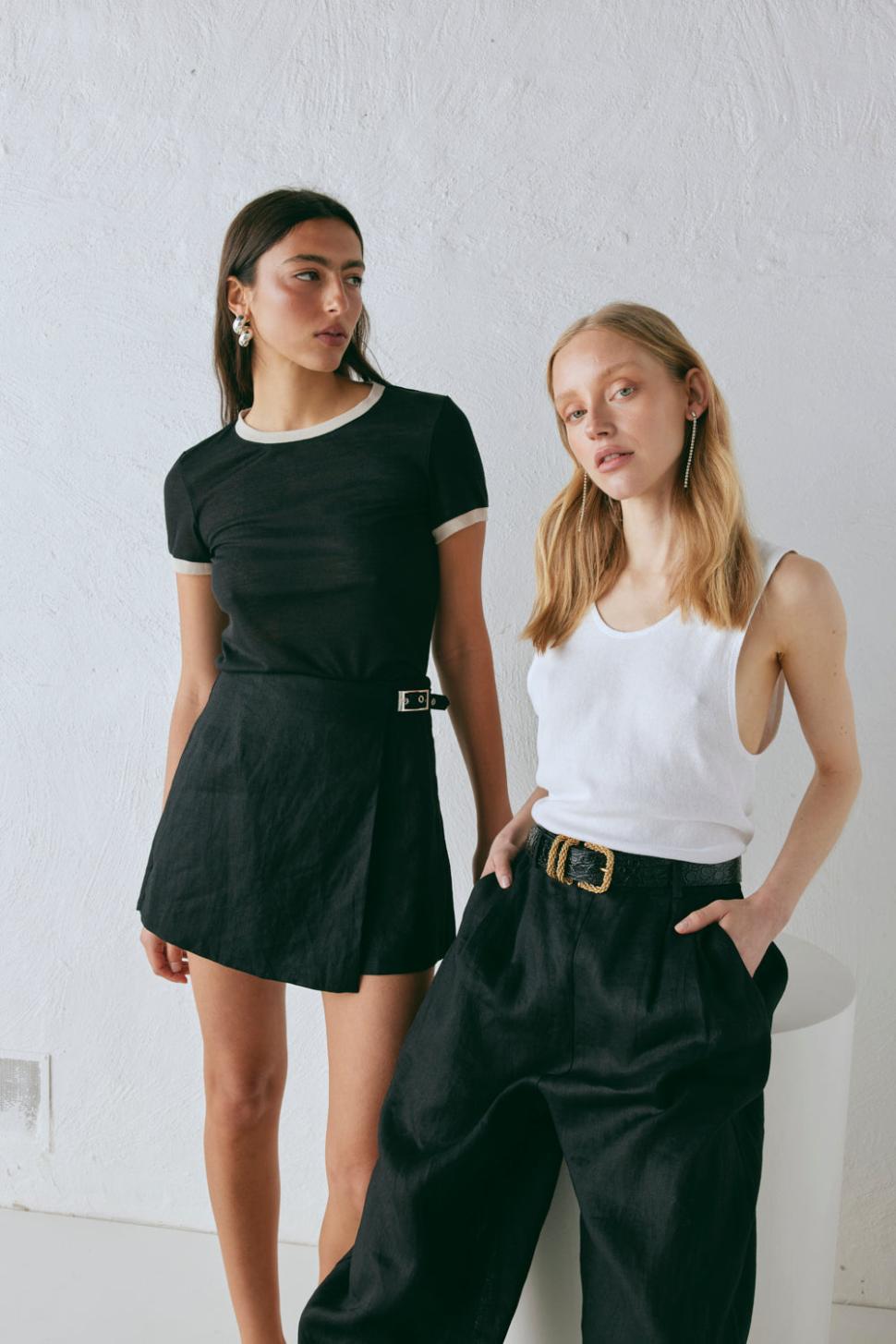 VRG GRL Skorts | Women Matteo Linen Skort Black