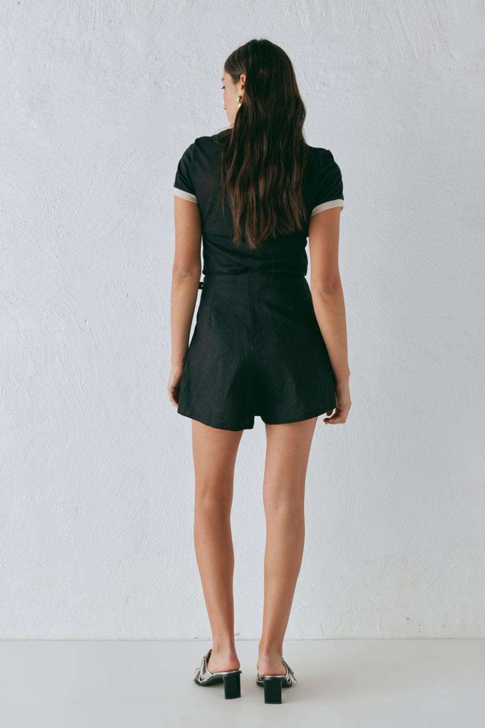 VRG GRL Skorts | Women Matteo Linen Skort Black