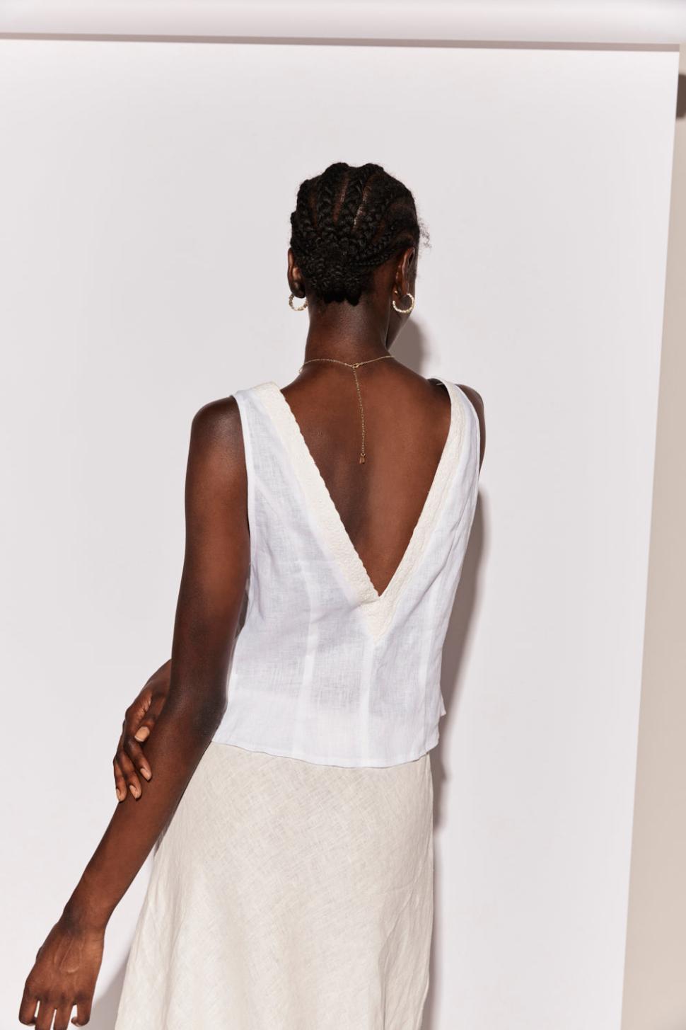 VRG GRL Sleeveless | Women Allegra Linen Top White